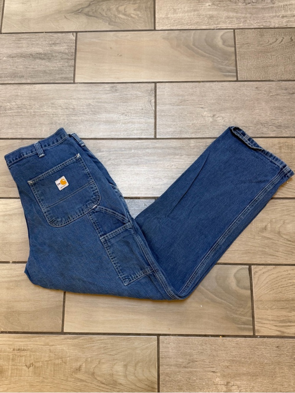 Carhartt Men’s Dark Blue Relaxed Work Jeans